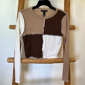 Forever 21 Abstract Cropped Long Sleeve